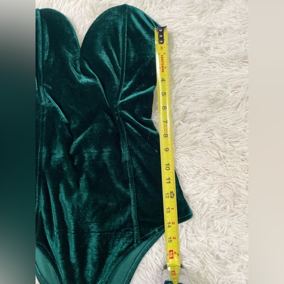 Fairy Whimsigoth Grunge Sabrina Carpenter Velvet Corset Bustier Green Bodysuit M - Picture 7 of 14